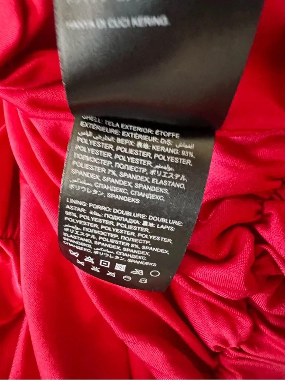 Red Ruched Column Dress - Picture 4 of 4